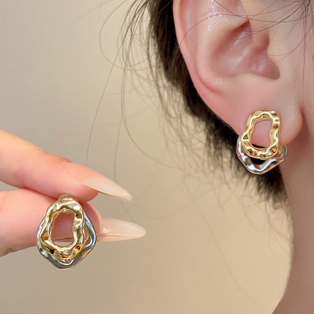 TwistLink Bicolor Studs Earrings