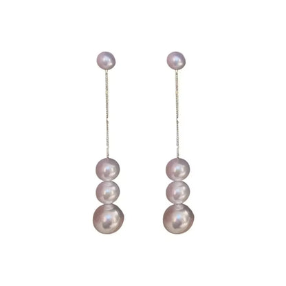 Perky Pearl long Chain Earrings