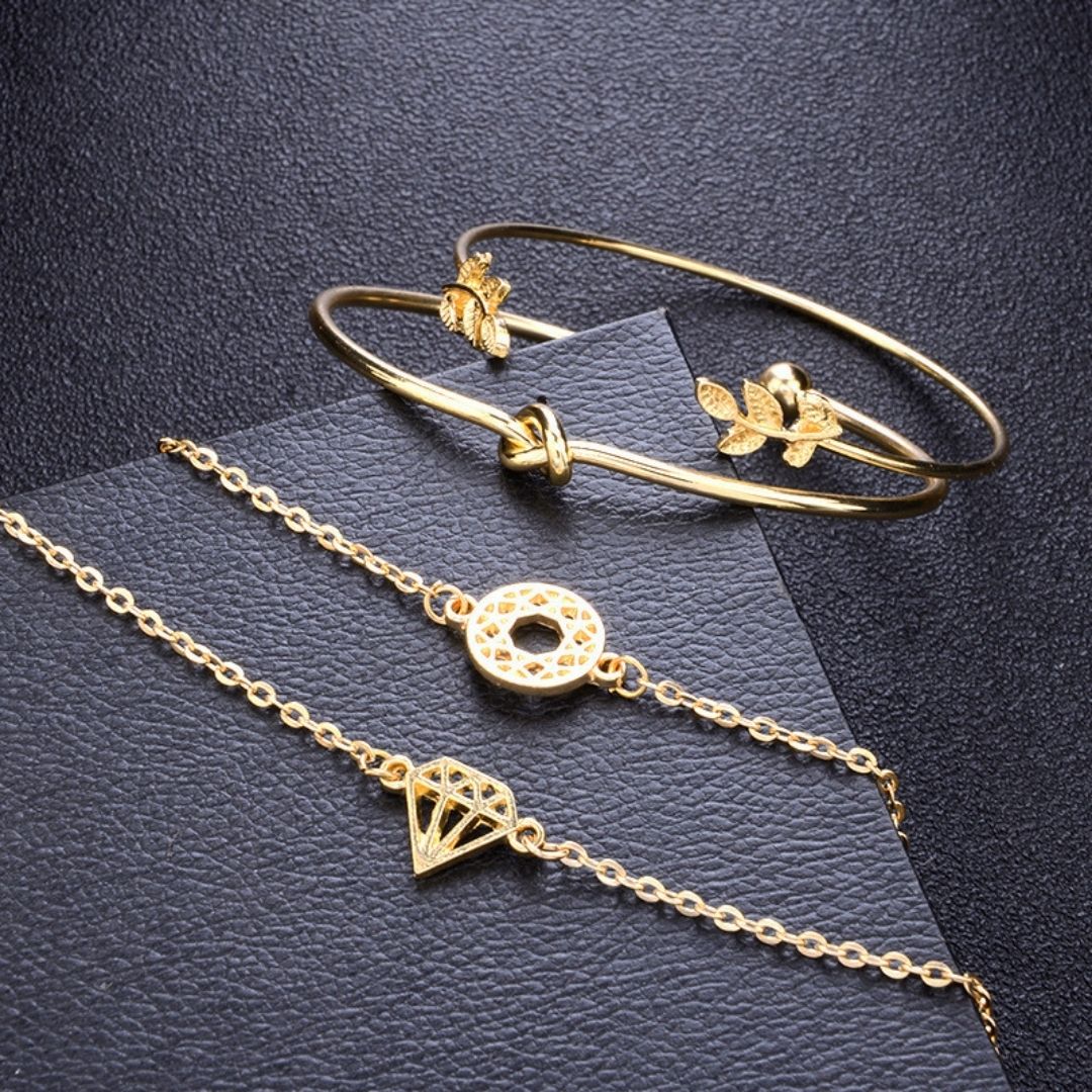 Solstice Tied Knot & Chain Stack Bracelet