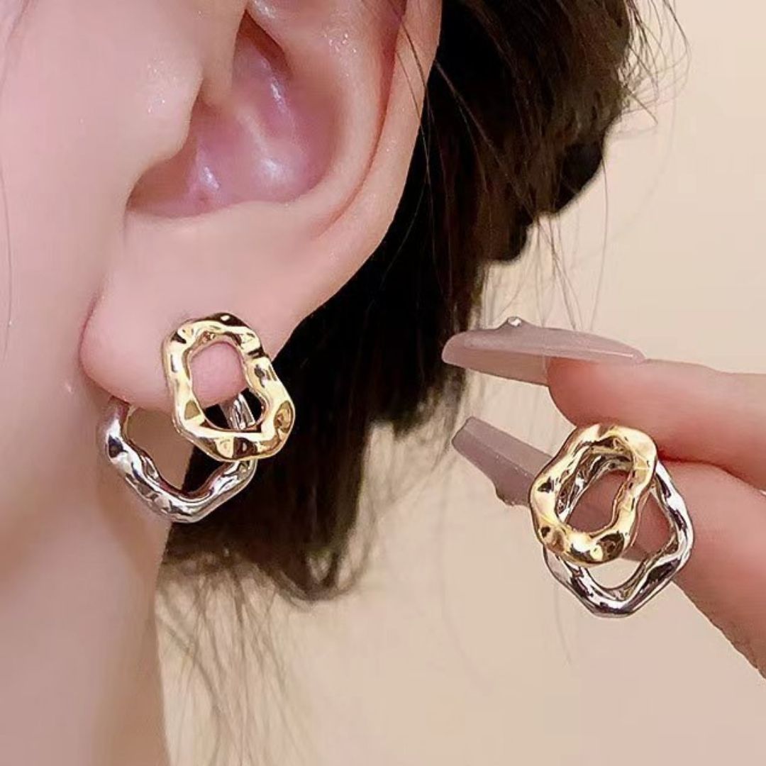 TwistLink Bicolor Studs Earrings