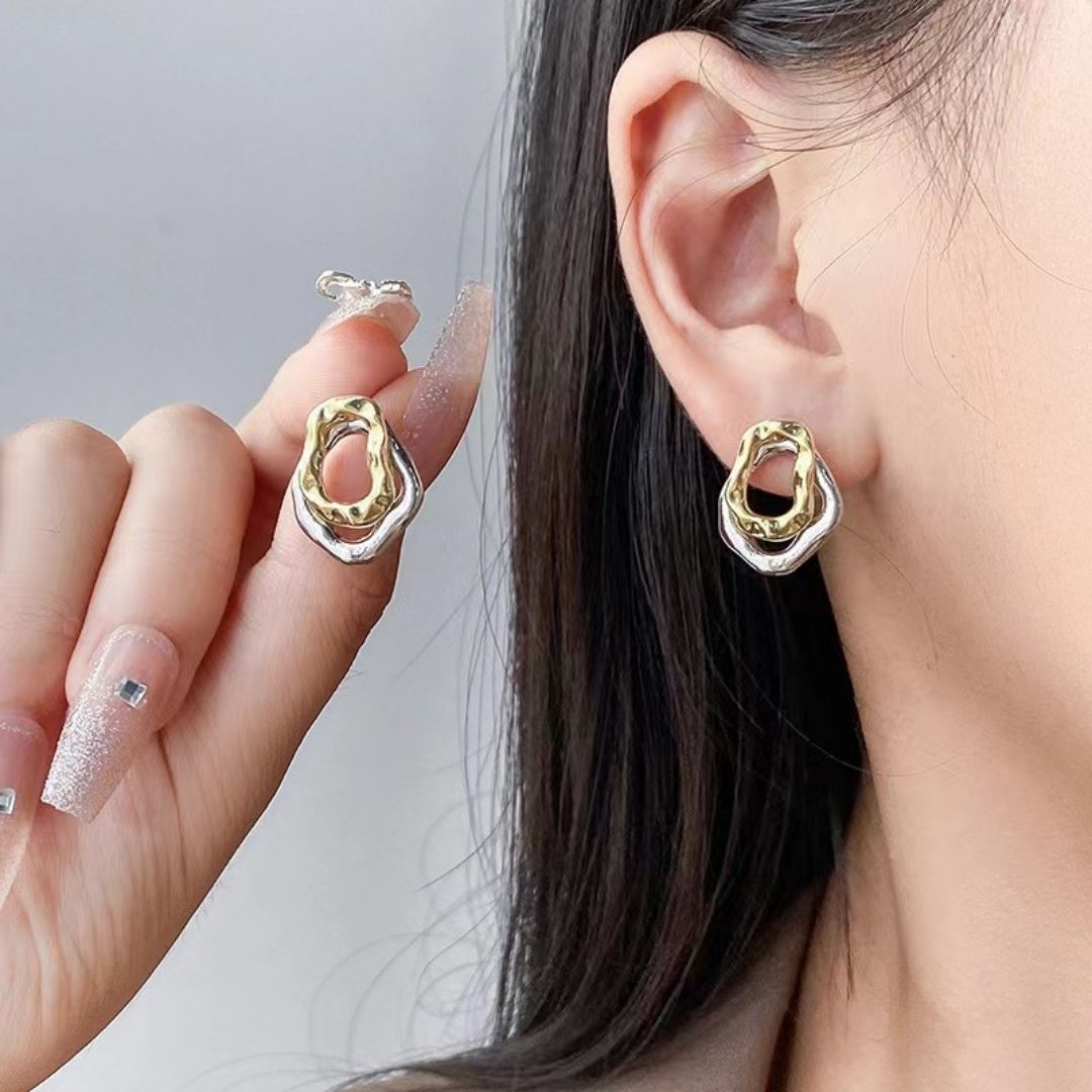 TwistLink Bicolor Studs Earrings