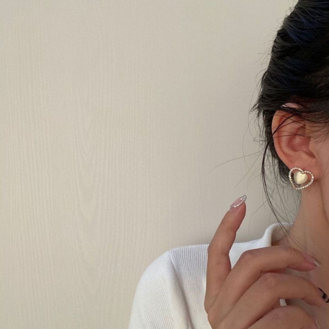 Gilded Pearl Love Drop Earrings