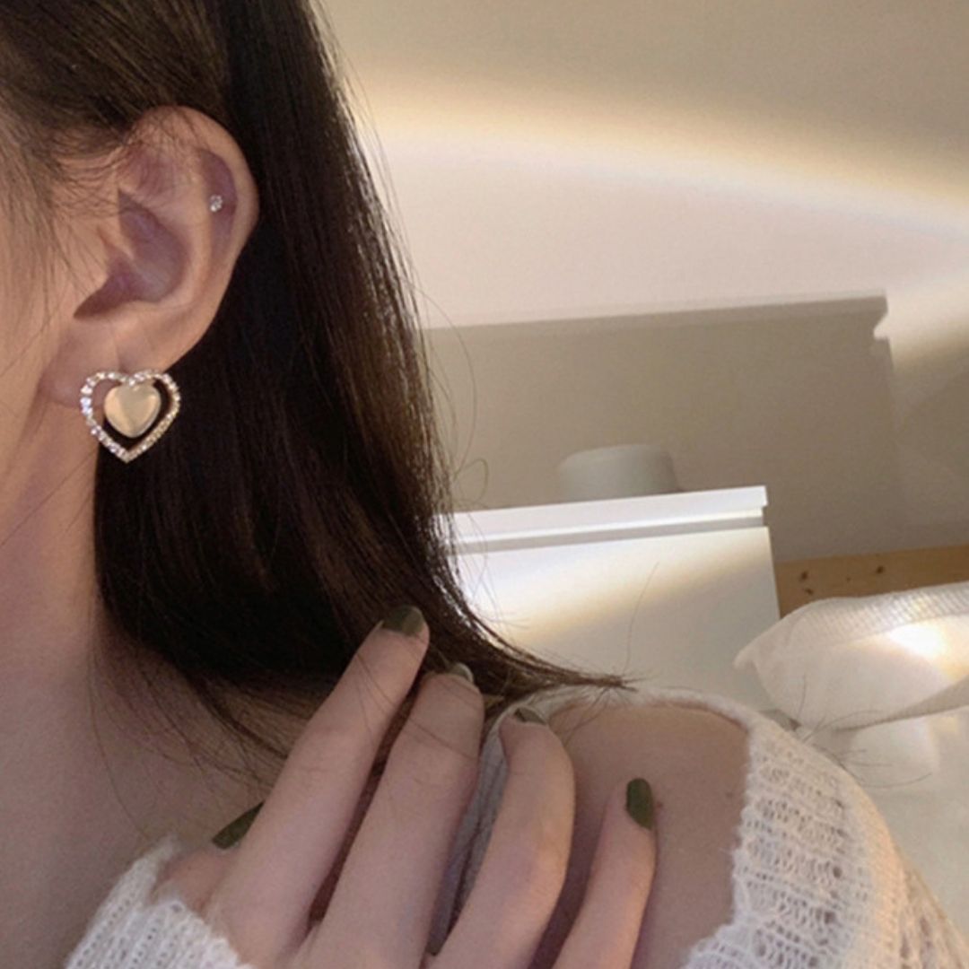 Gilded Pearl Love Drop Earrings