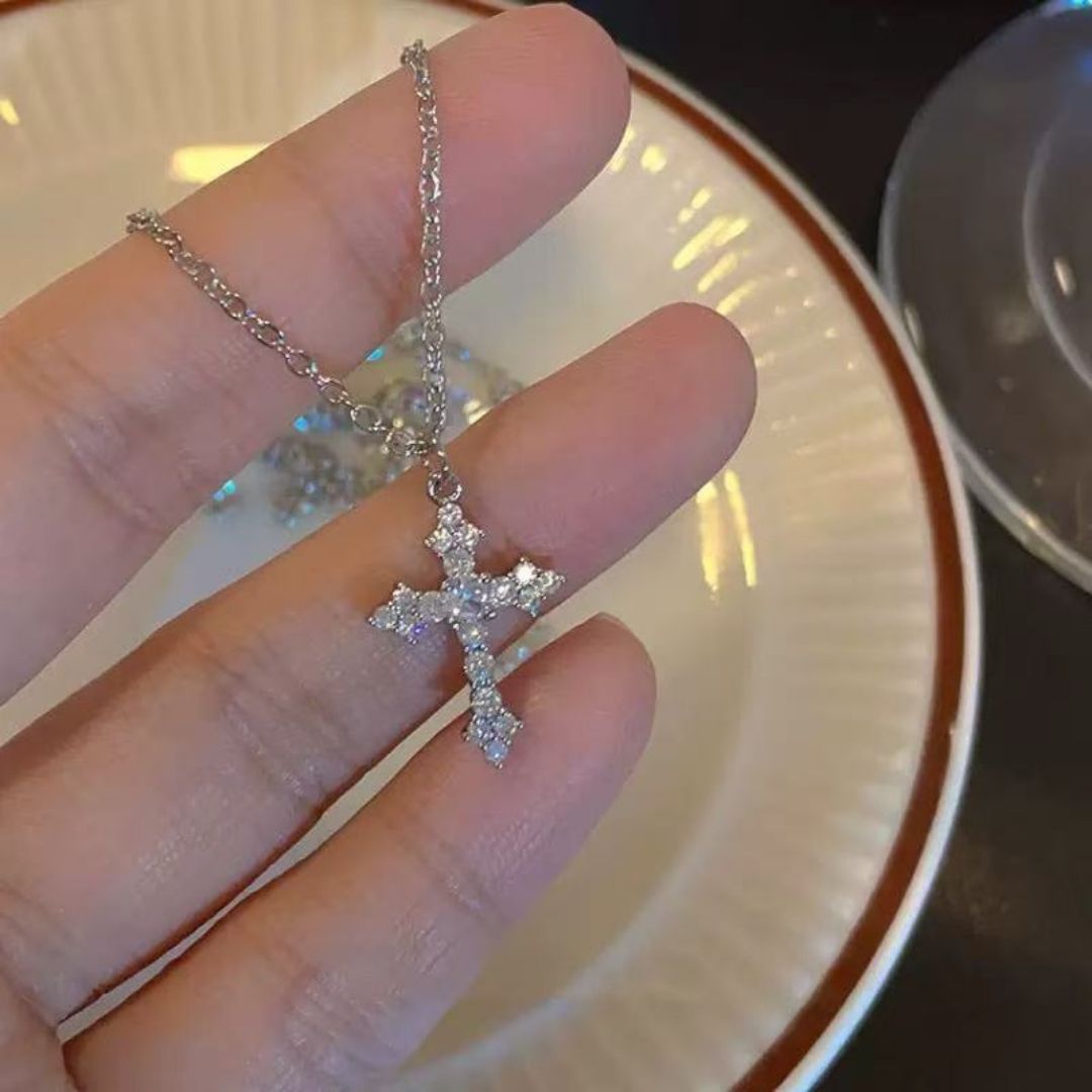 Sovereign Crystal Cross Necklace