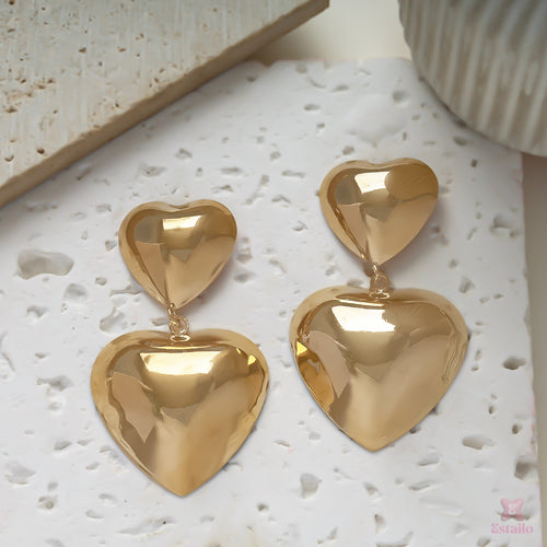 Glitter Hearts Statement Earrings