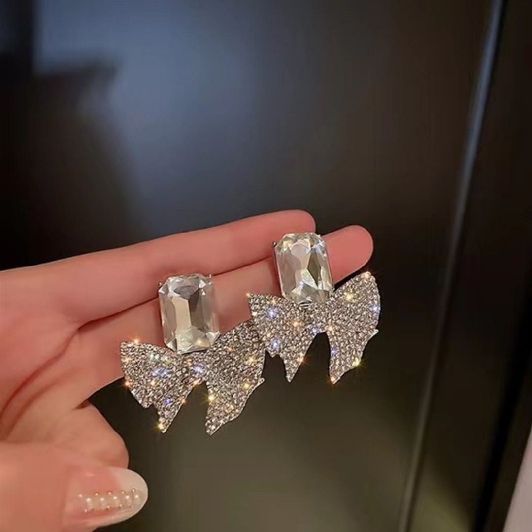 Stardust Bow-Tie Drop Earrings