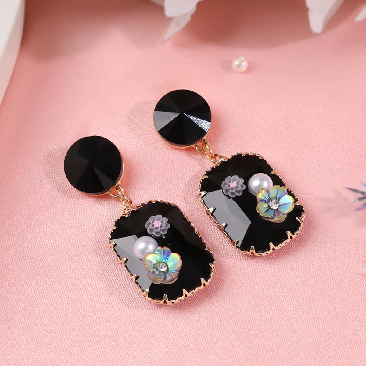 Crystal Midnight Statement Earring