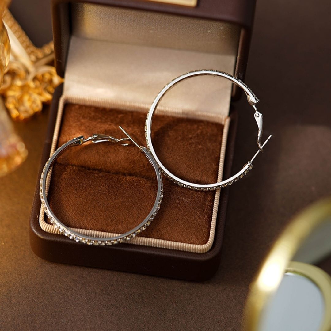 Dazzling Pave Hoop Earrings
