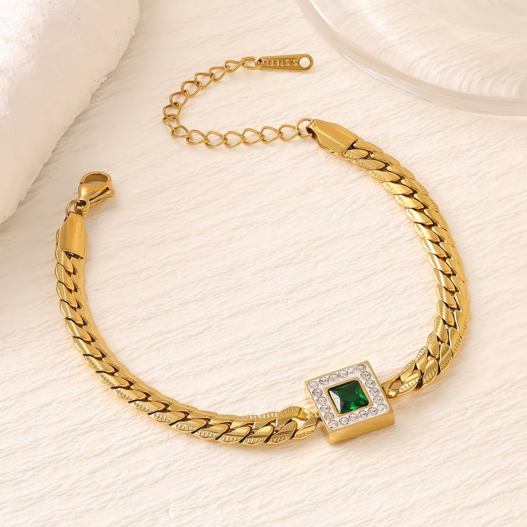 Regal Green Stone Bracelet