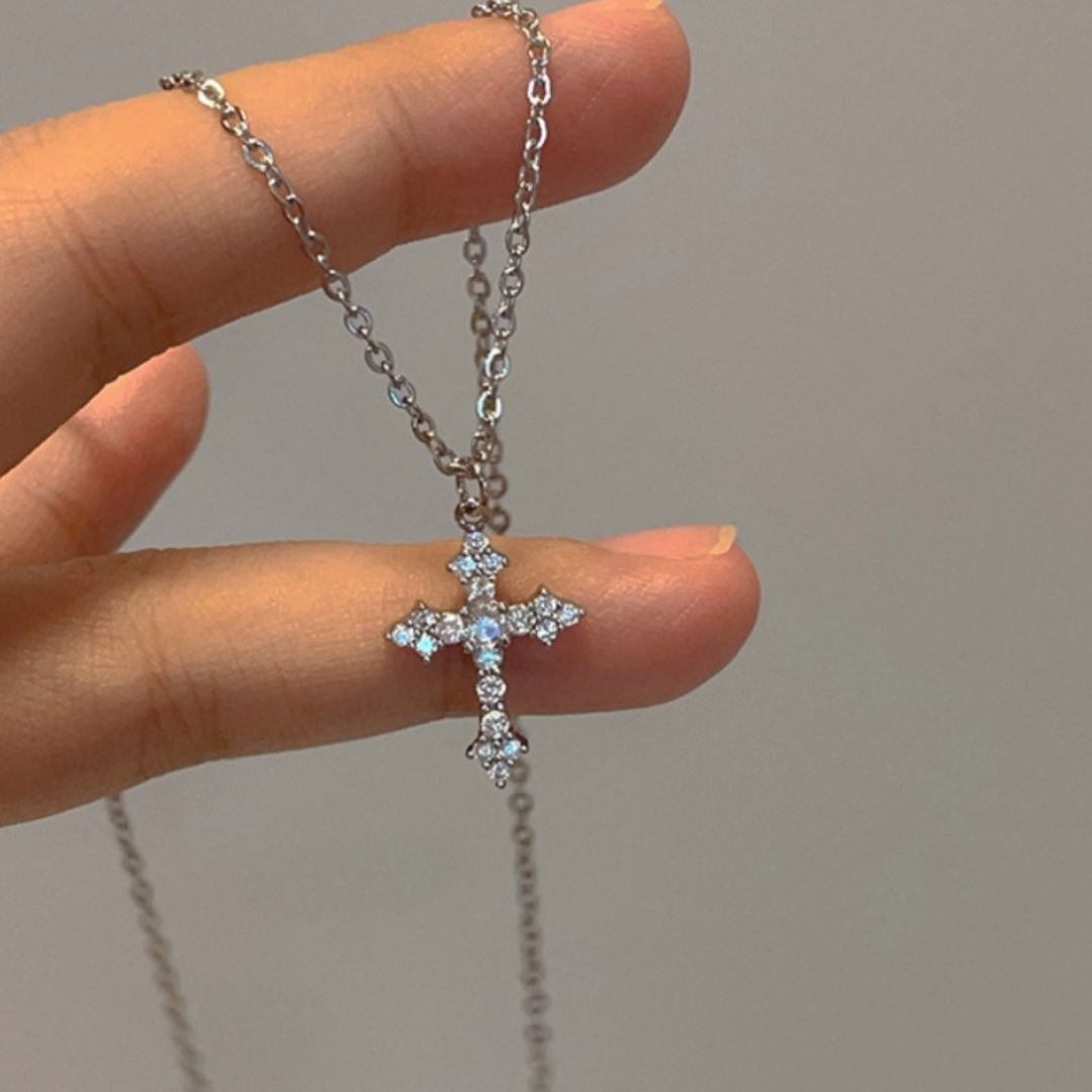 Sovereign Crystal Cross Necklace