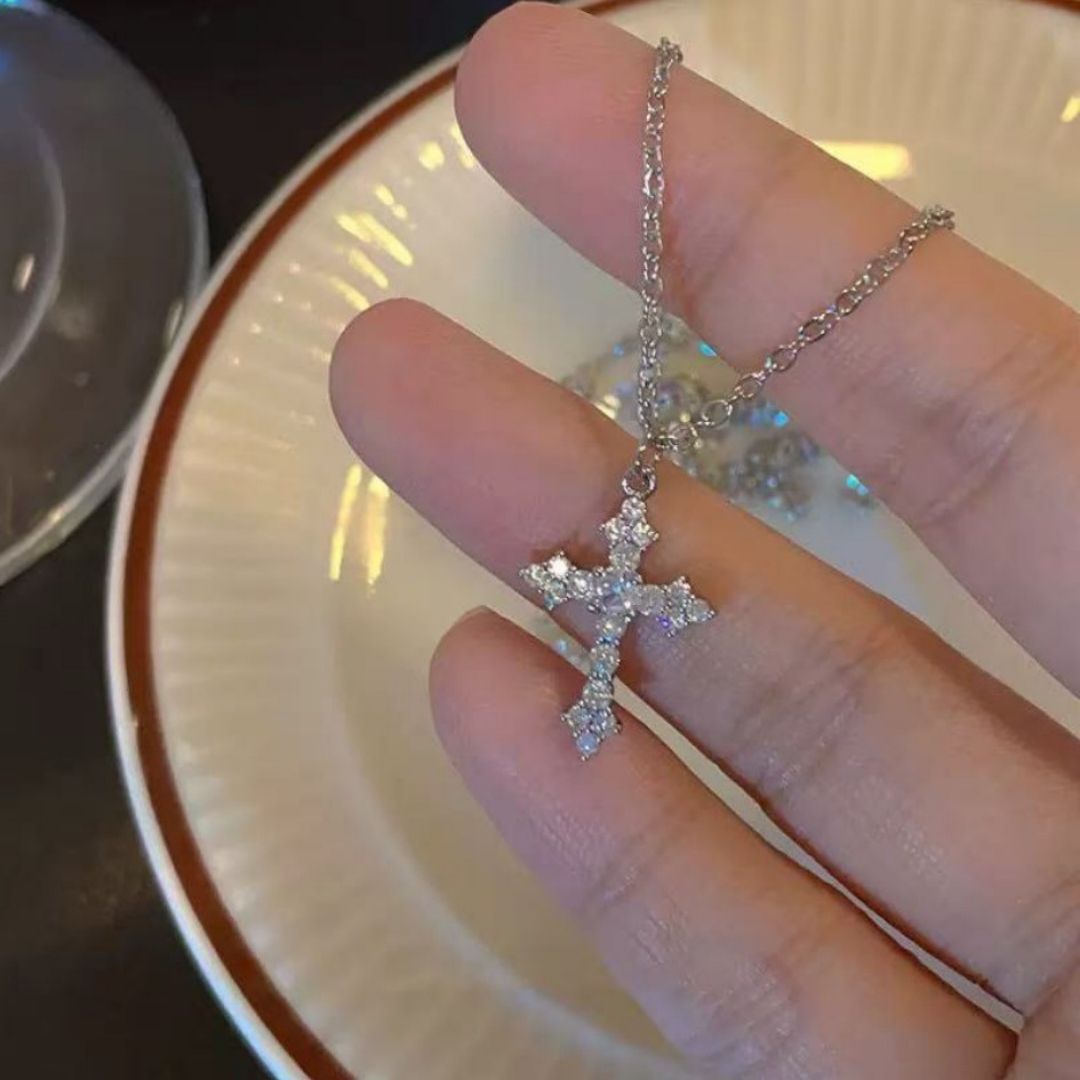 Sovereign Crystal Cross Necklace