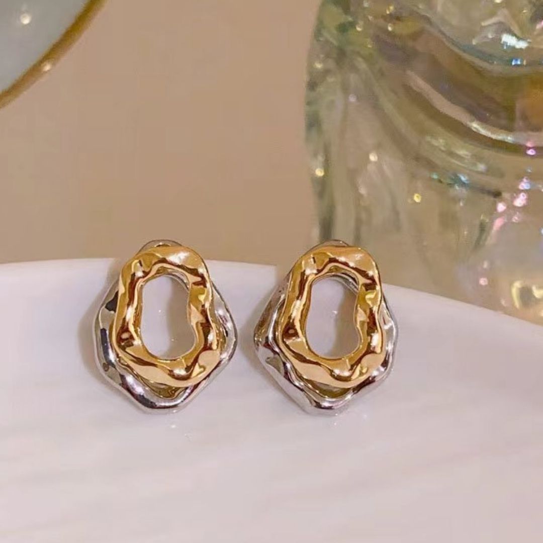 TwistLink Bicolor Studs Earrings