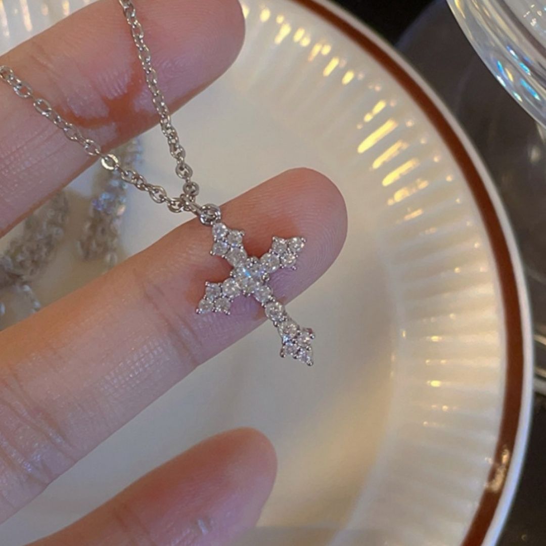 Sovereign Crystal Cross Necklace