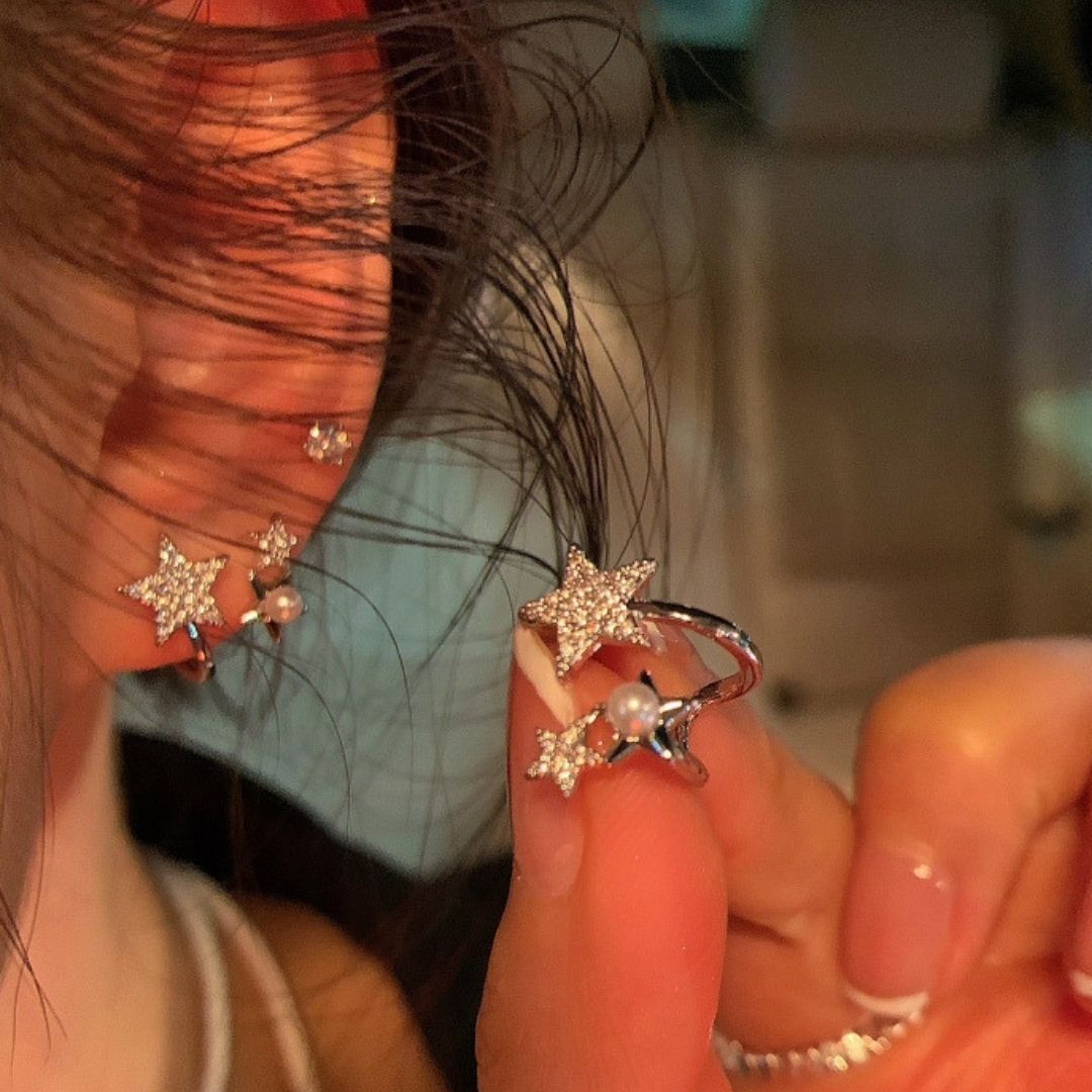 Celestial Dewdrop Stars Earrings