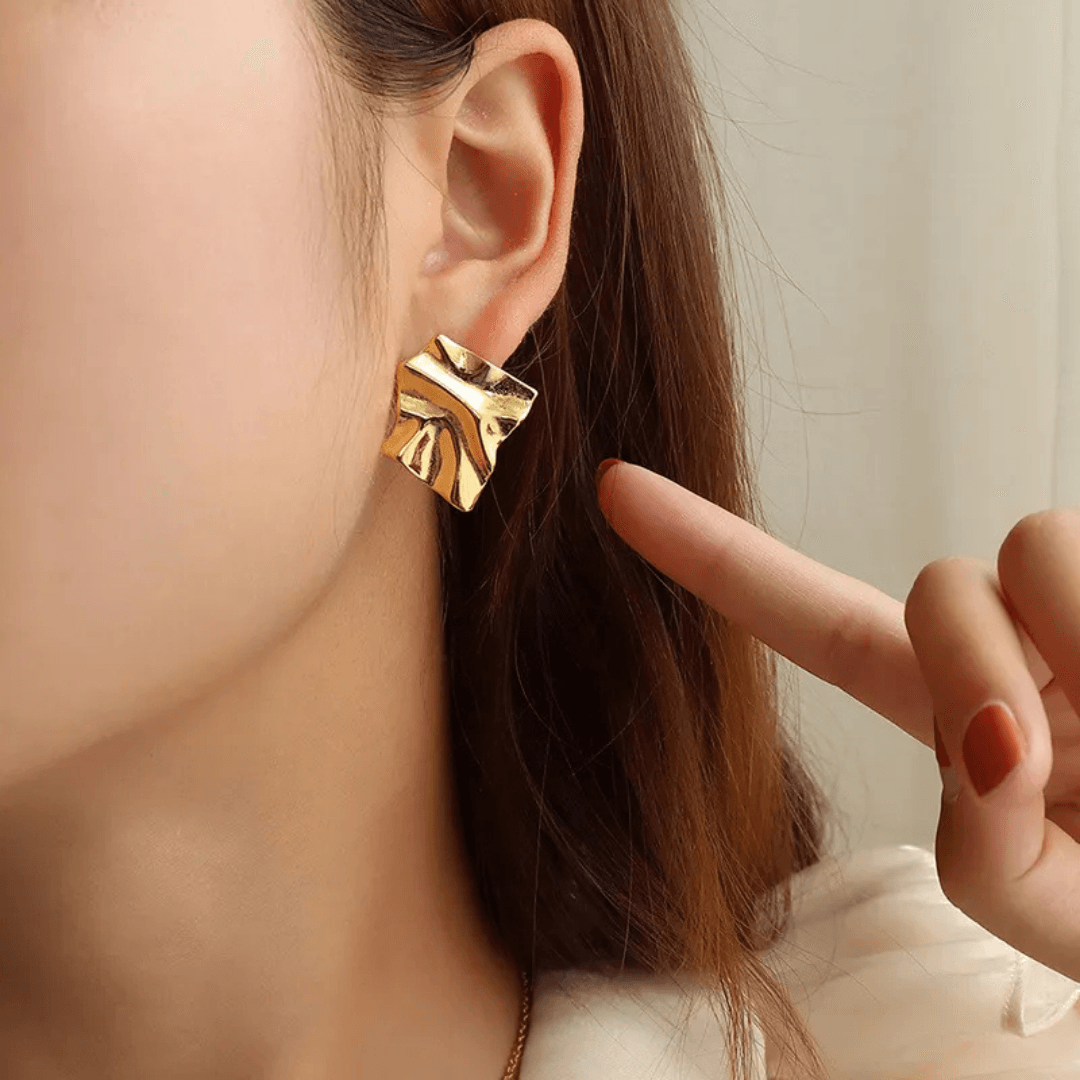 Golden Stud Earrings