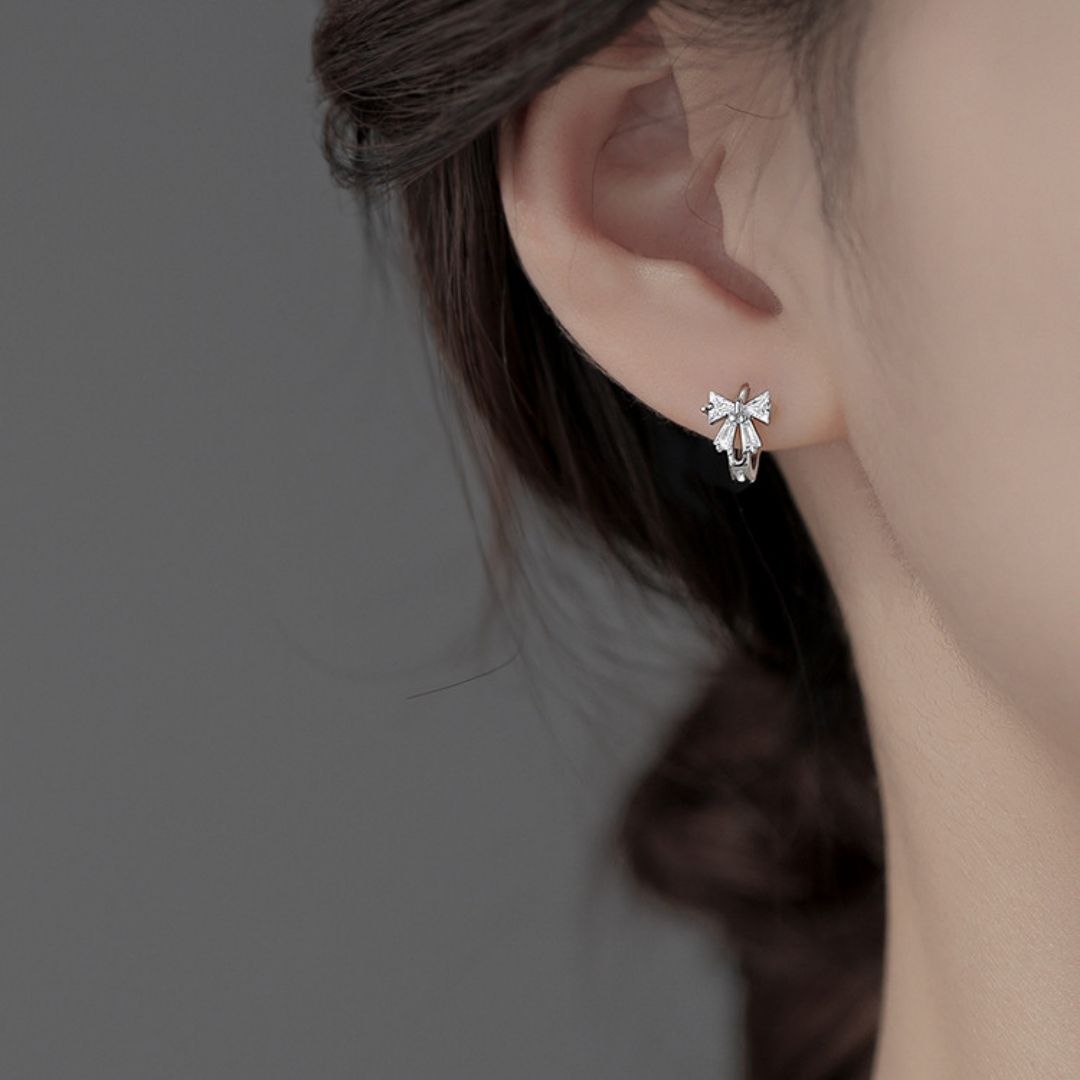 Silver Bowknot Earrings