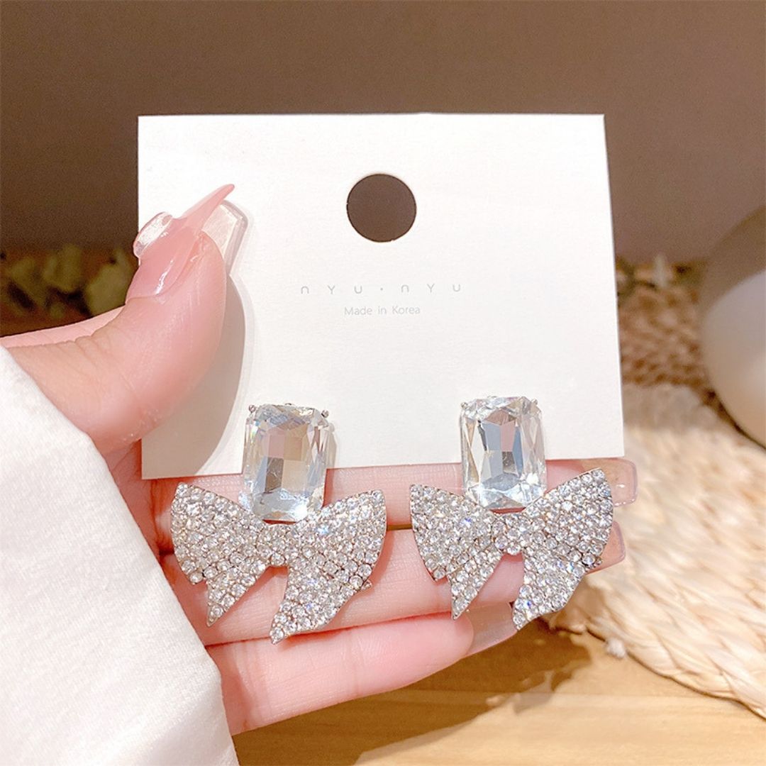 Stardust Bow-Tie Drop Earrings