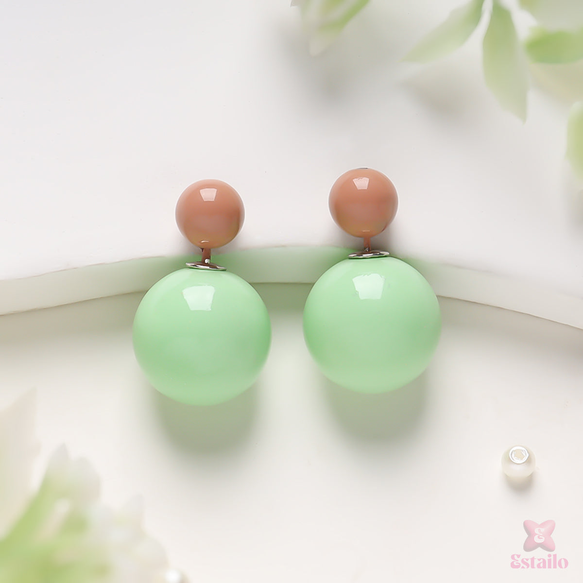 Emerald Pearl Drop Earrings