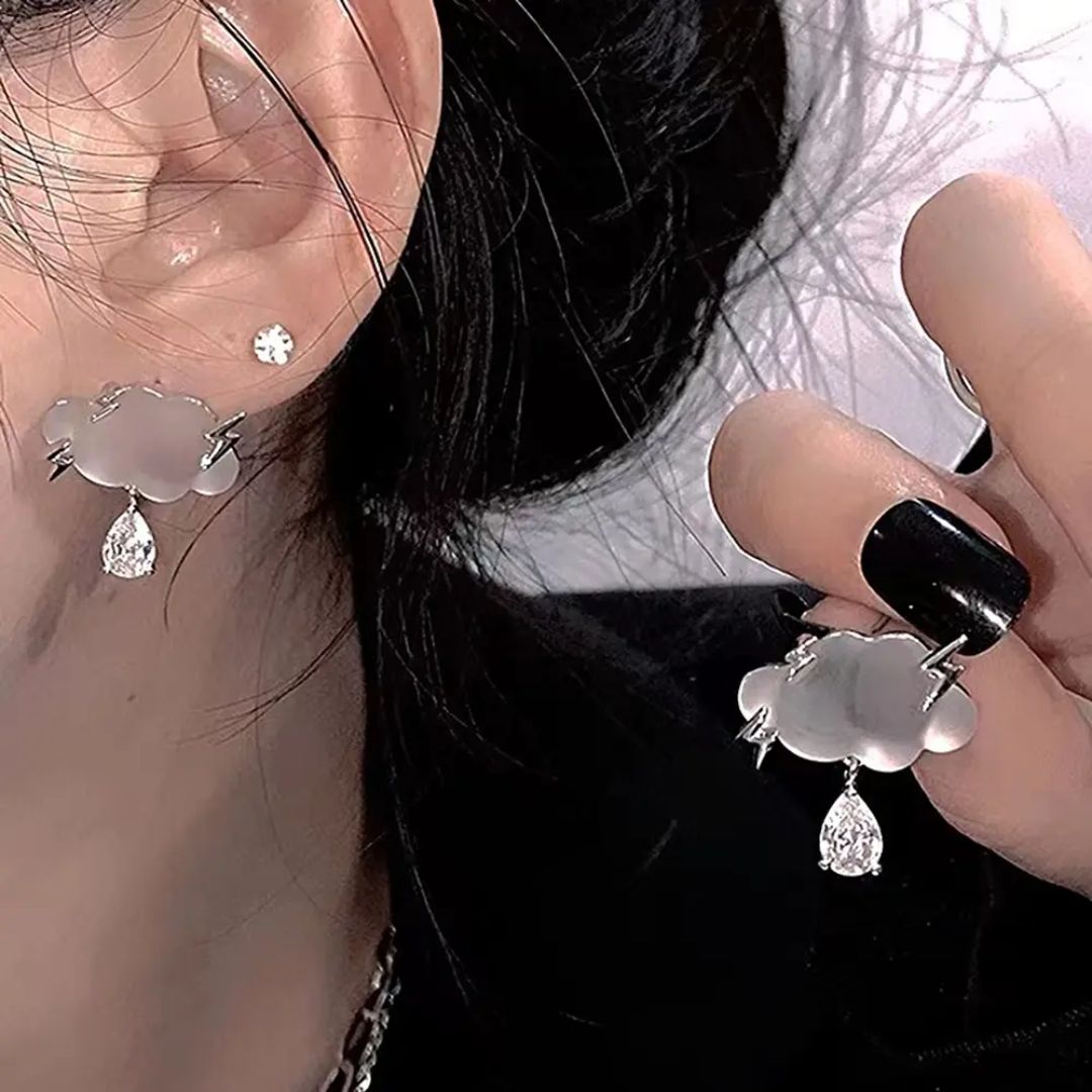 Cloud Thunder Hoops Earrings