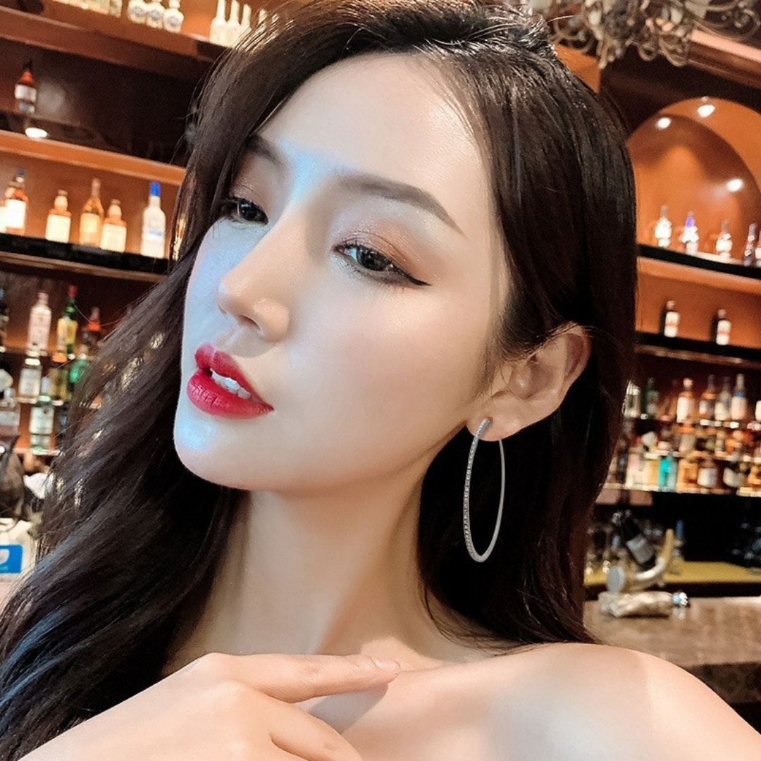 Dazzling Pave Hoop Earrings