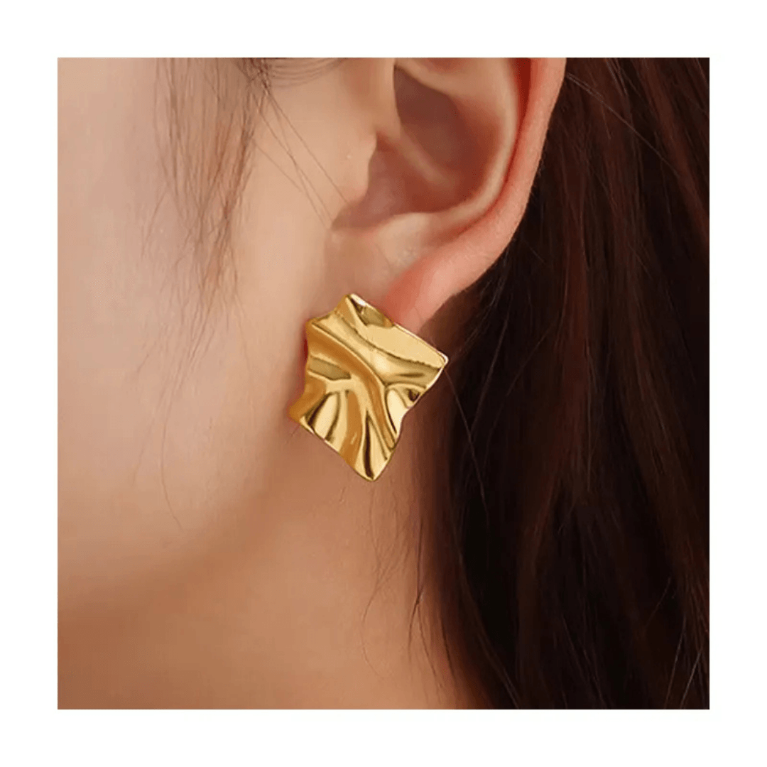 Golden Stud Earrings