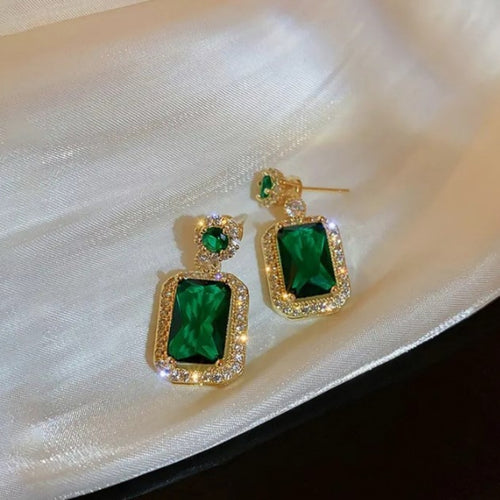 Golden Grove Emerald Earrings