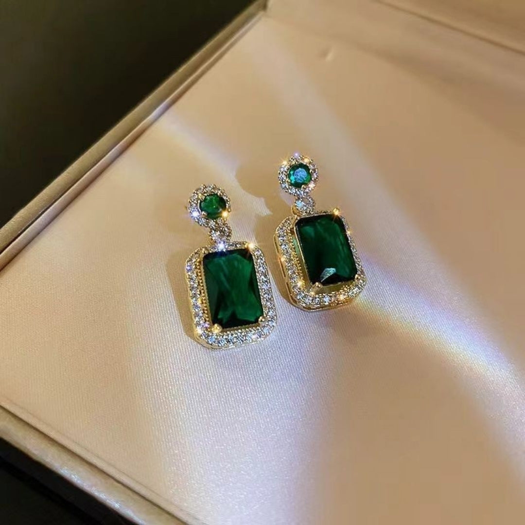 Golden Grove Emerald Earrings