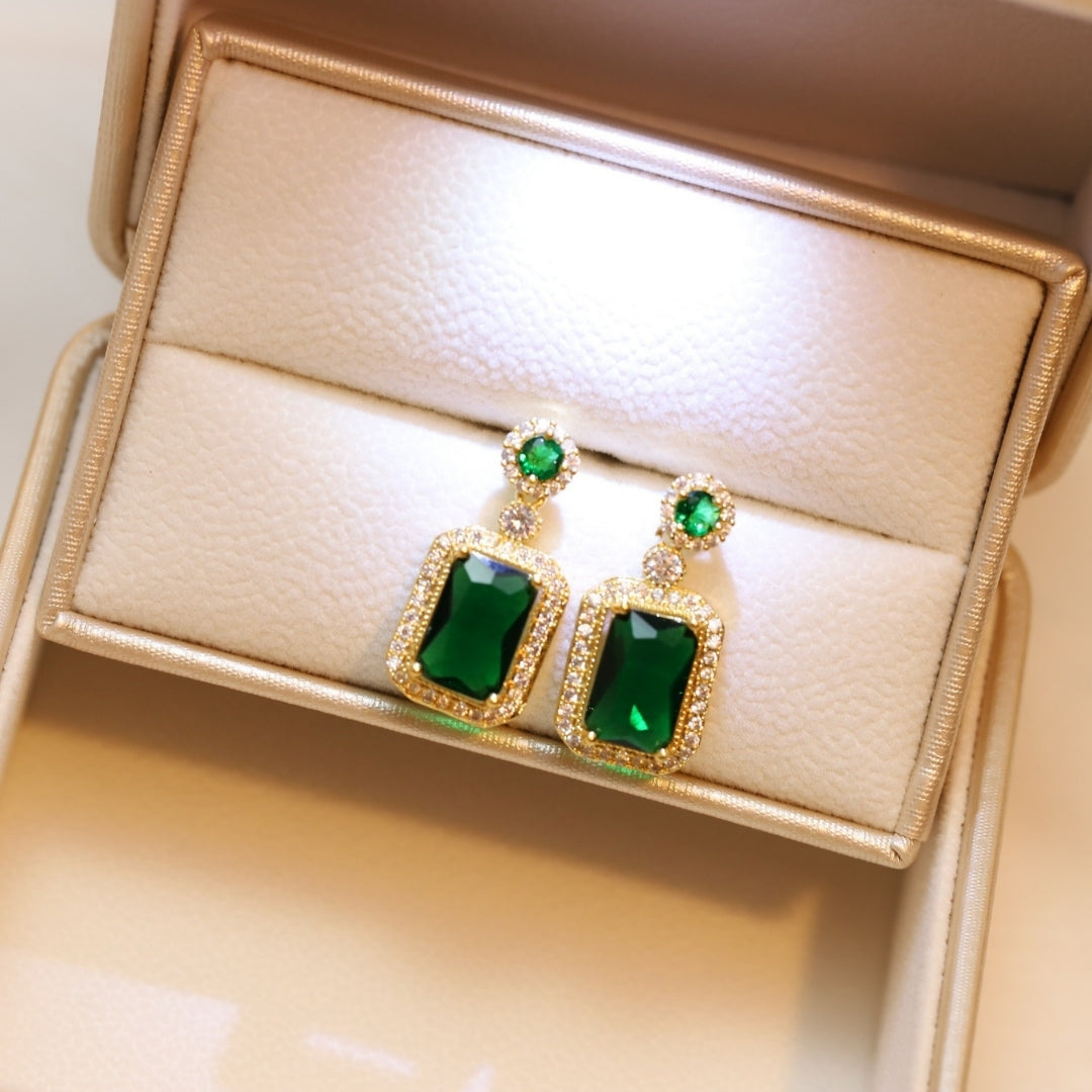 Golden Grove Emerald Earrings