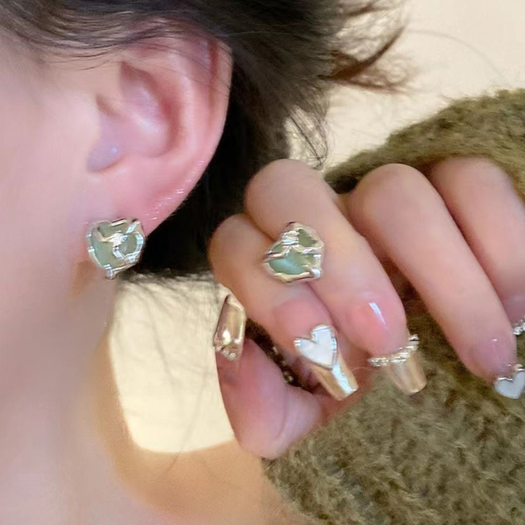 Molten Mint Studs Earrings