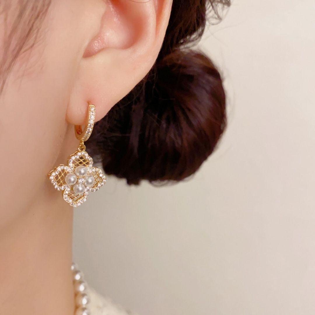 Gilded Nacre Hoops Earrings
