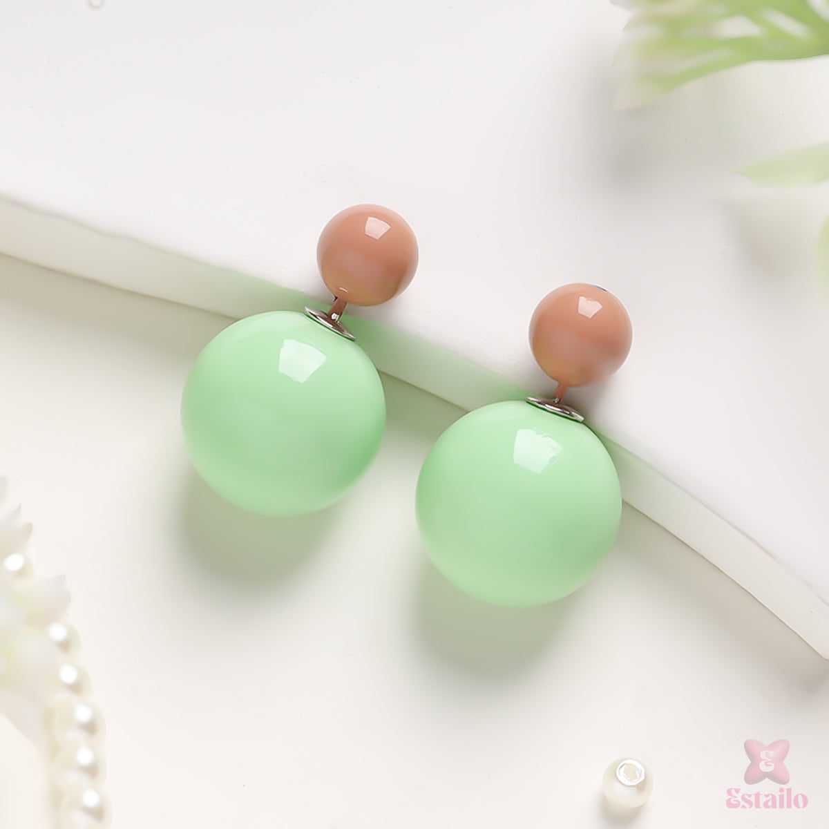 Emerald Pearl Drop Earrings