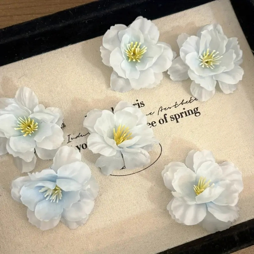 White Cherry Blossom Clips (pack of 1)