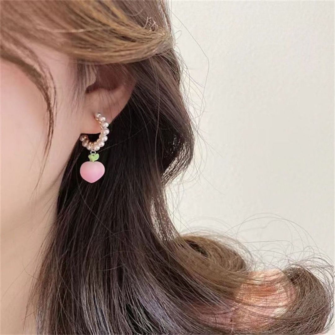 Lush Peach Pearls Earrings