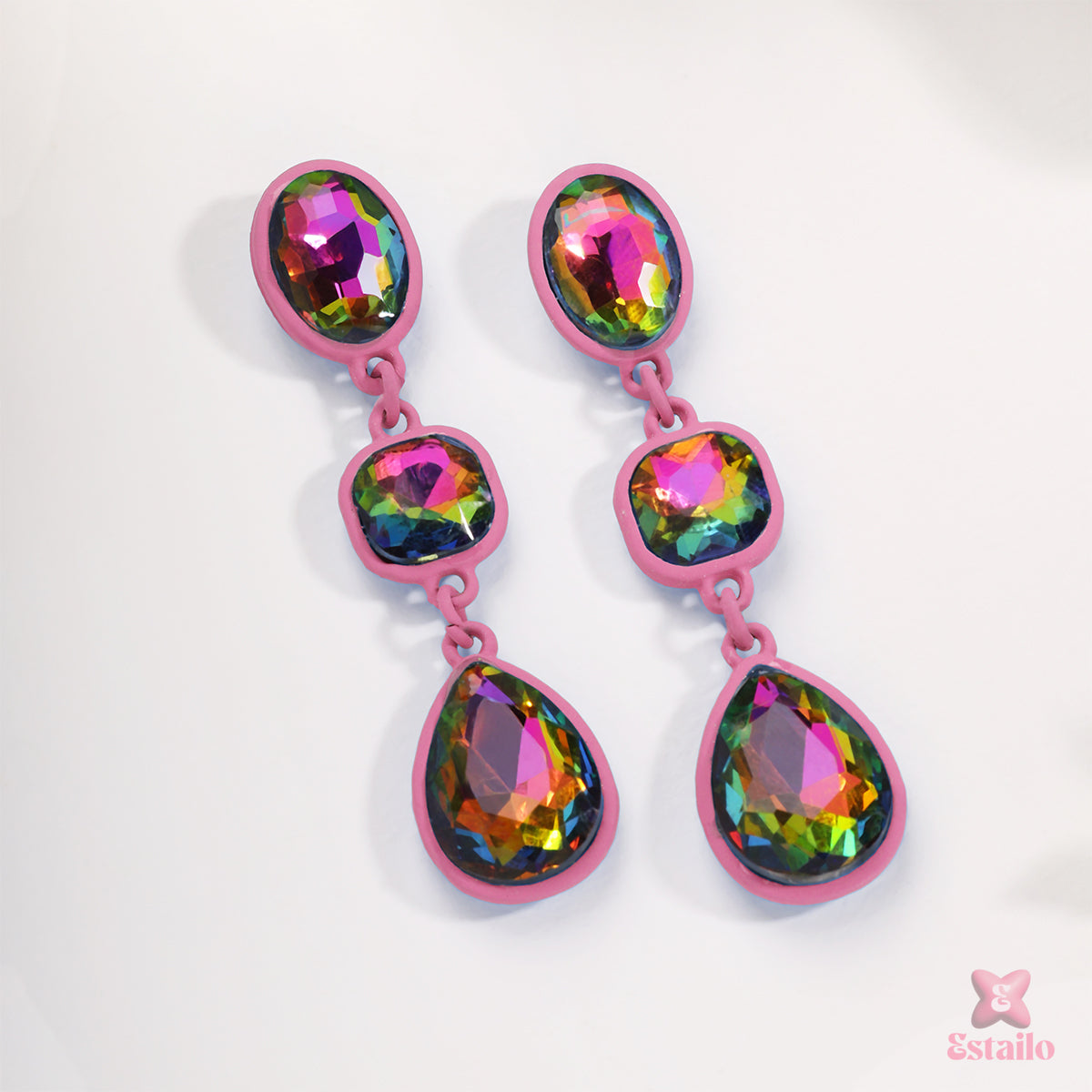 Gemstone Glam Drops Earring