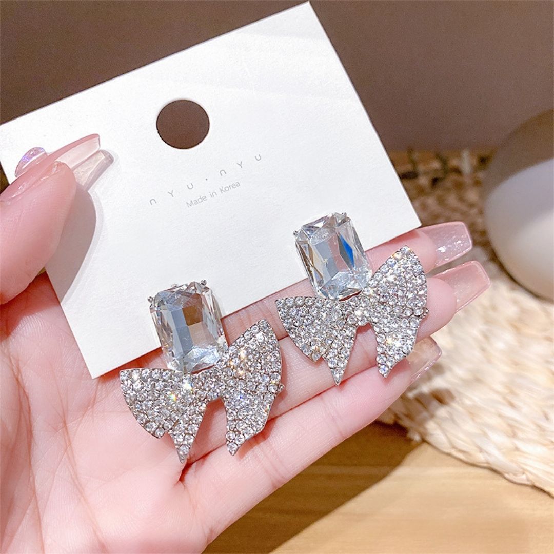 Stardust Bow-Tie Drop Earrings