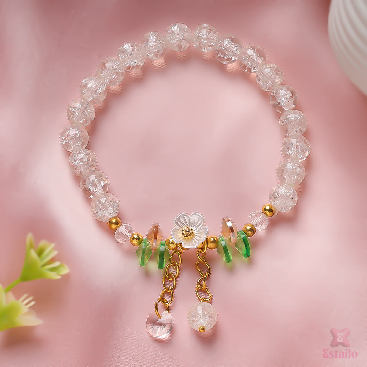 Crystal Beaded Daisy Bracelet