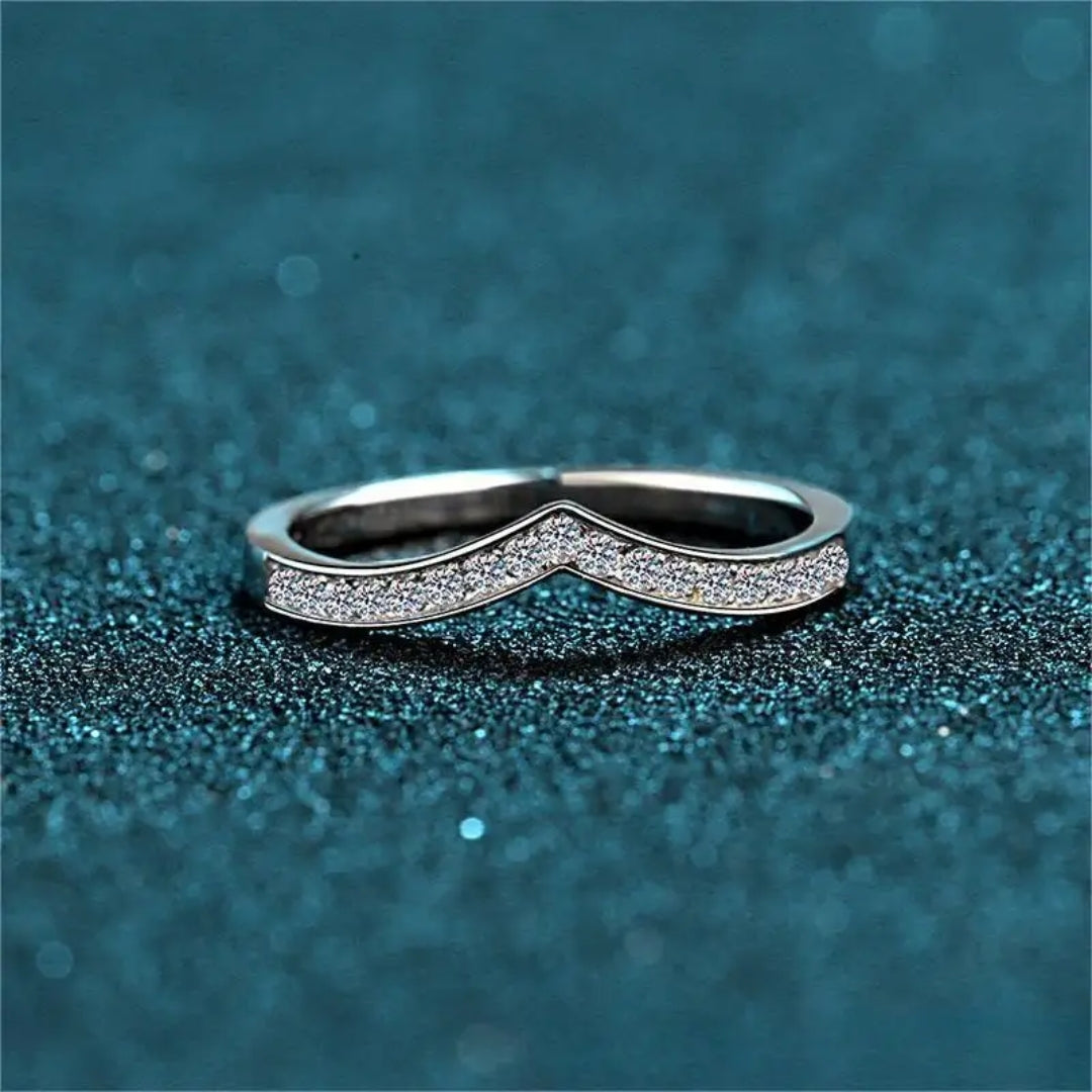 V-Shaped Sparkle Ring