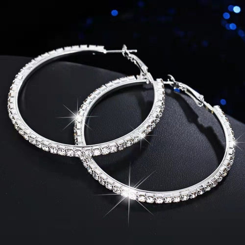 Dazzling Pave Hoop Earrings