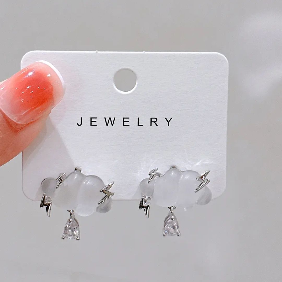 Cloud Thunder Hoops Earrings