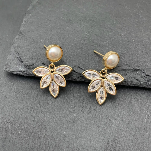 Pearl Petal Drops Earrings