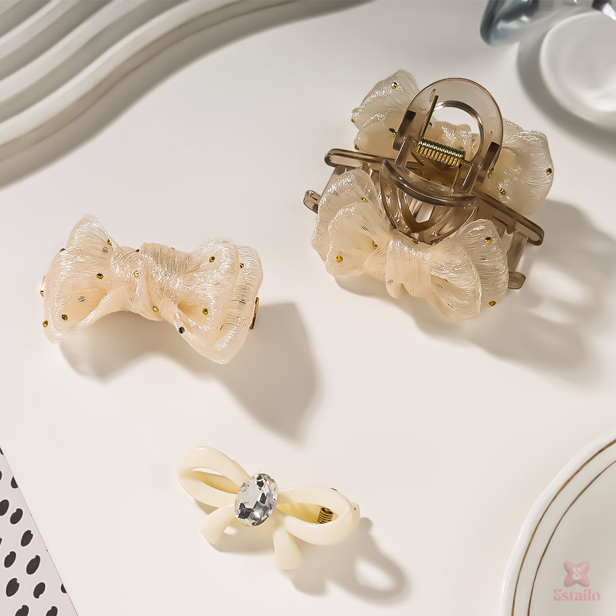 Celestial Bow Hair Clips