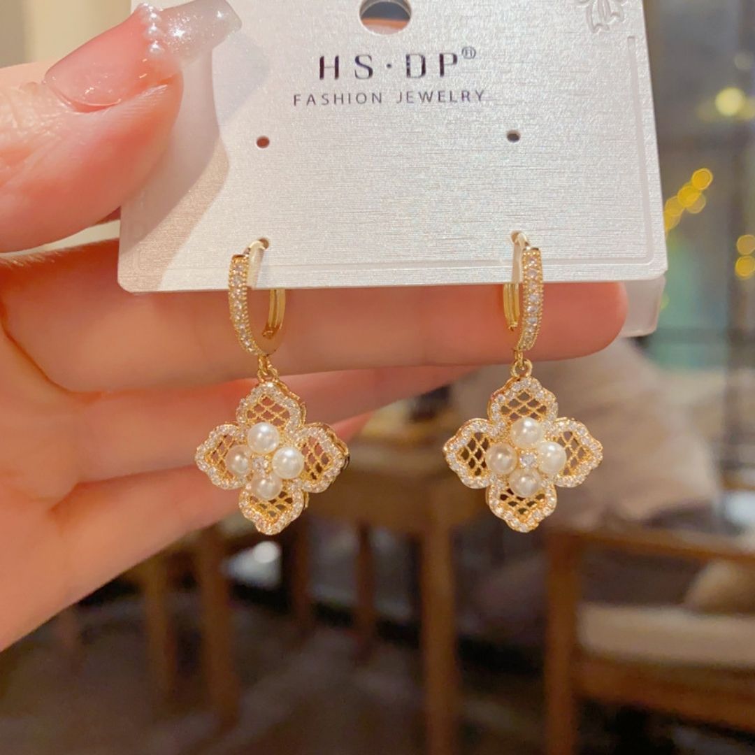 Gilded Nacre Hoops Earrings