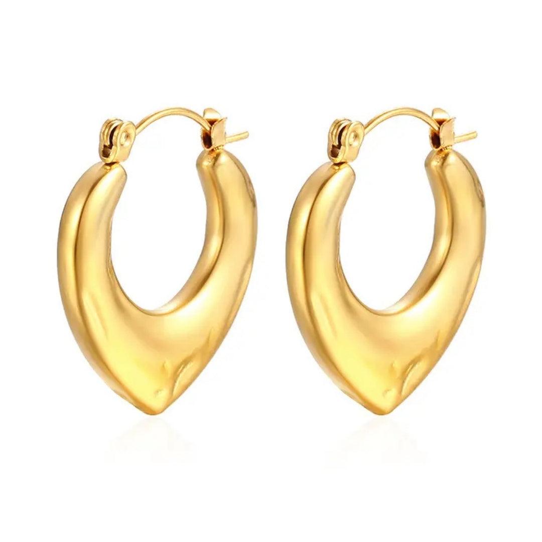 Golden Anti-Tarnish Hoops Earrings