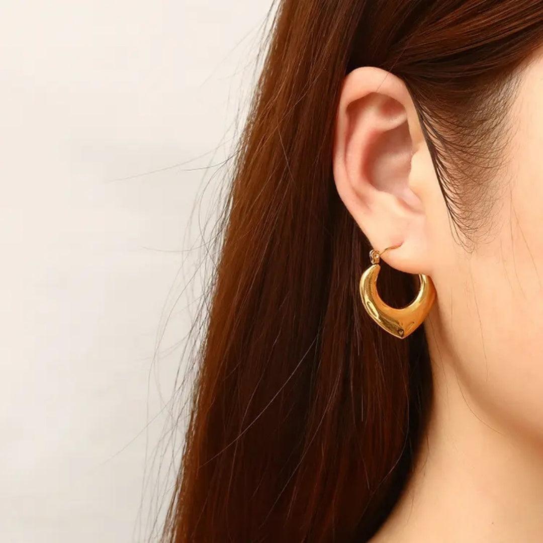 Golden Anti-Tarnish Hoops Earrings