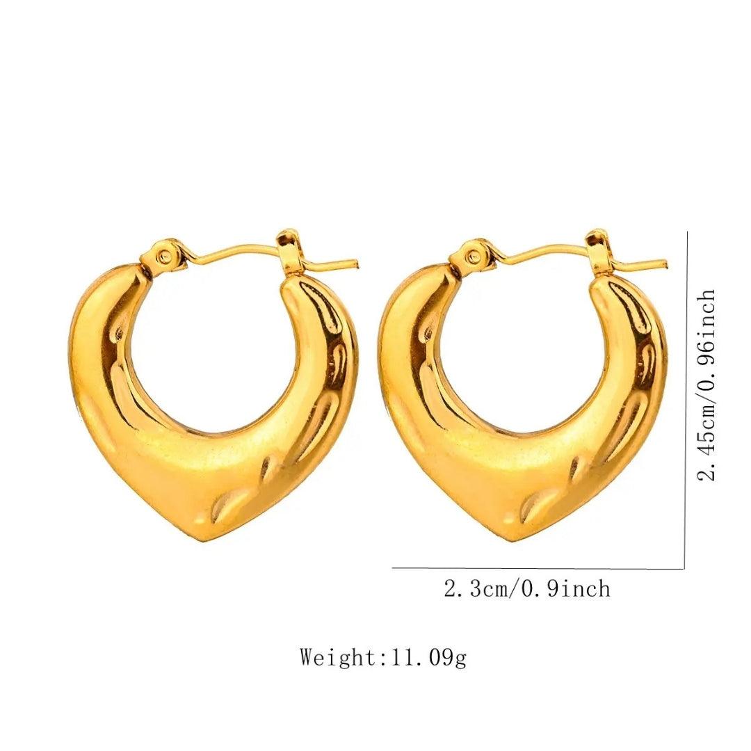 Golden Anti-Tarnish Hoops Earrings