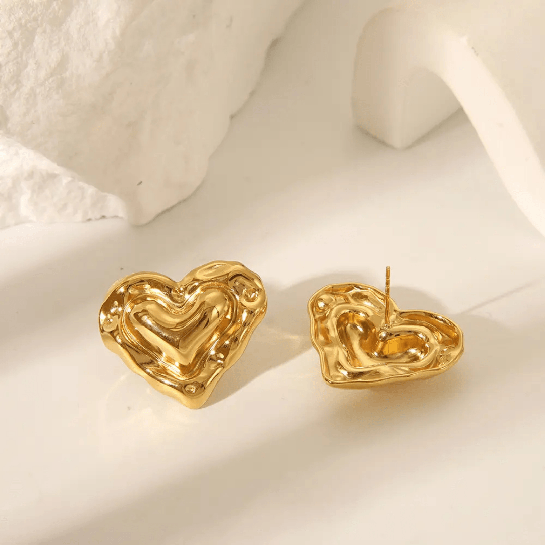 Golden Heart Earrings