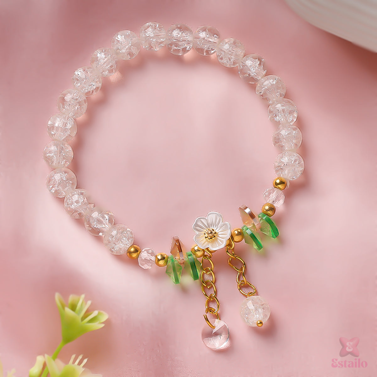 Crystal Beaded Daisy Bracelet