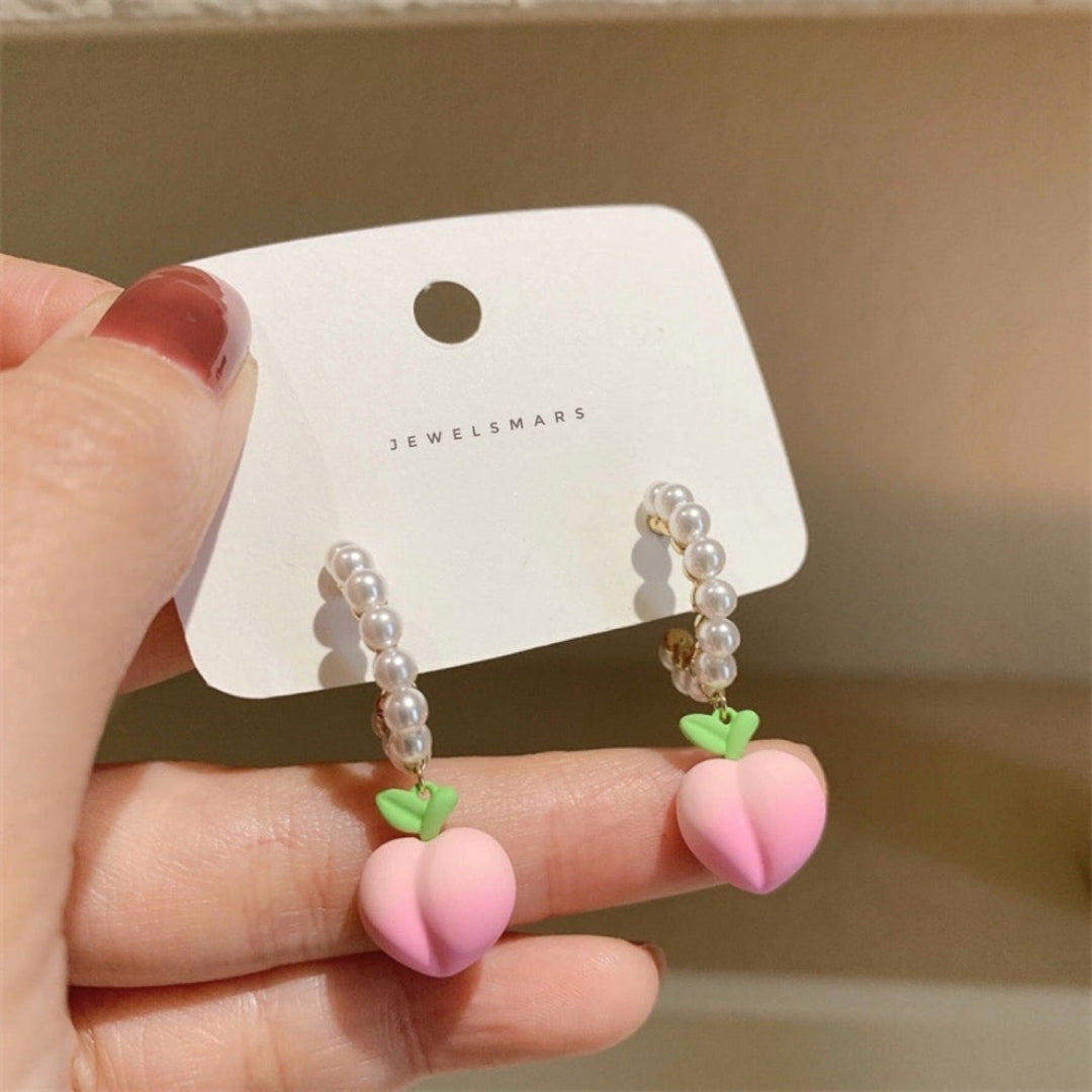 Lush Peach Pearls Earrings