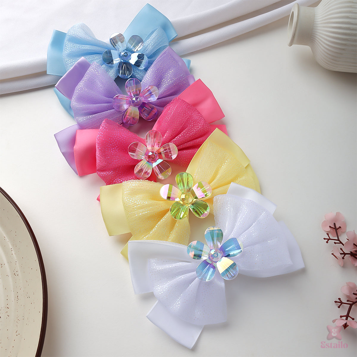 Whimsical Flower Hair Bows (pack of 1)