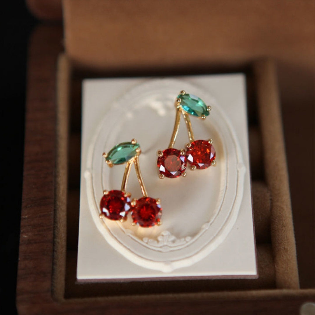 Cherry Glint Studs Earrings